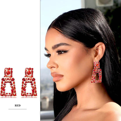 Women's Rhinestone Rectangle Drop Earrings DailySale
