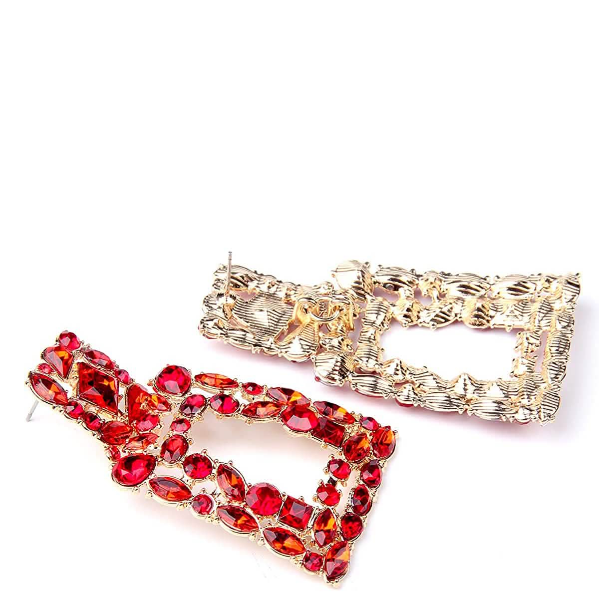 Women's Rhinestone Rectangle Drop Earrings DailySale