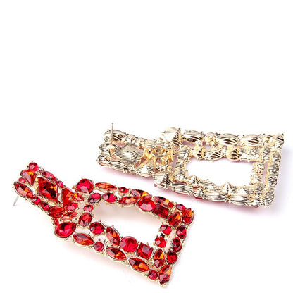 Women's Rhinestone Rectangle Drop Earrings DailySale