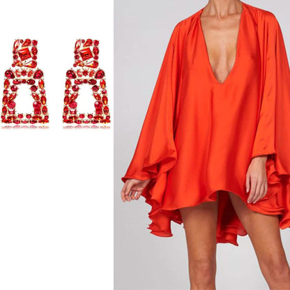 Women's Rhinestone Rectangle Drop Earrings DailySale