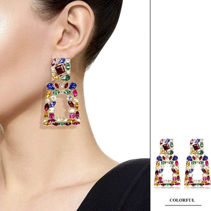 Women's Rhinestone Rectangle Drop Earrings DailySale