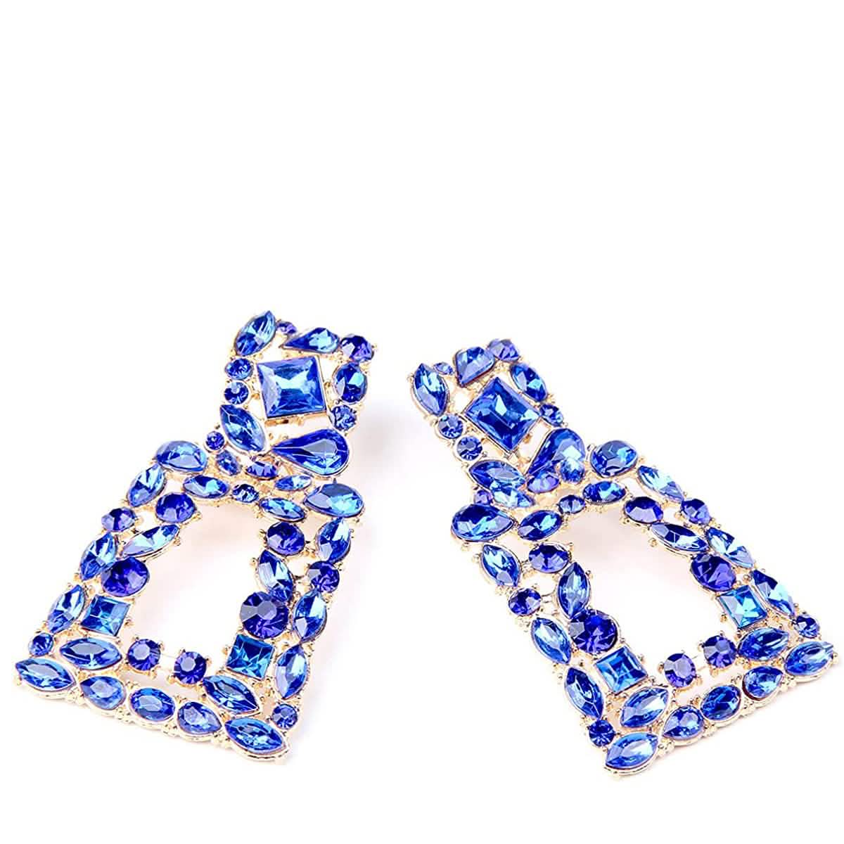 Women's Rhinestone Rectangle Drop Earrings DailySale