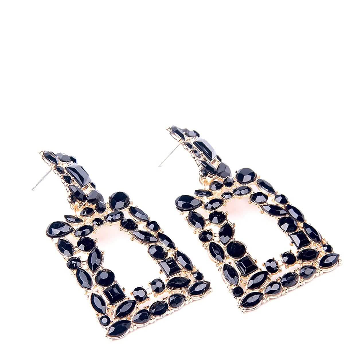 Women's Rhinestone Rectangle Drop Earrings DailySale