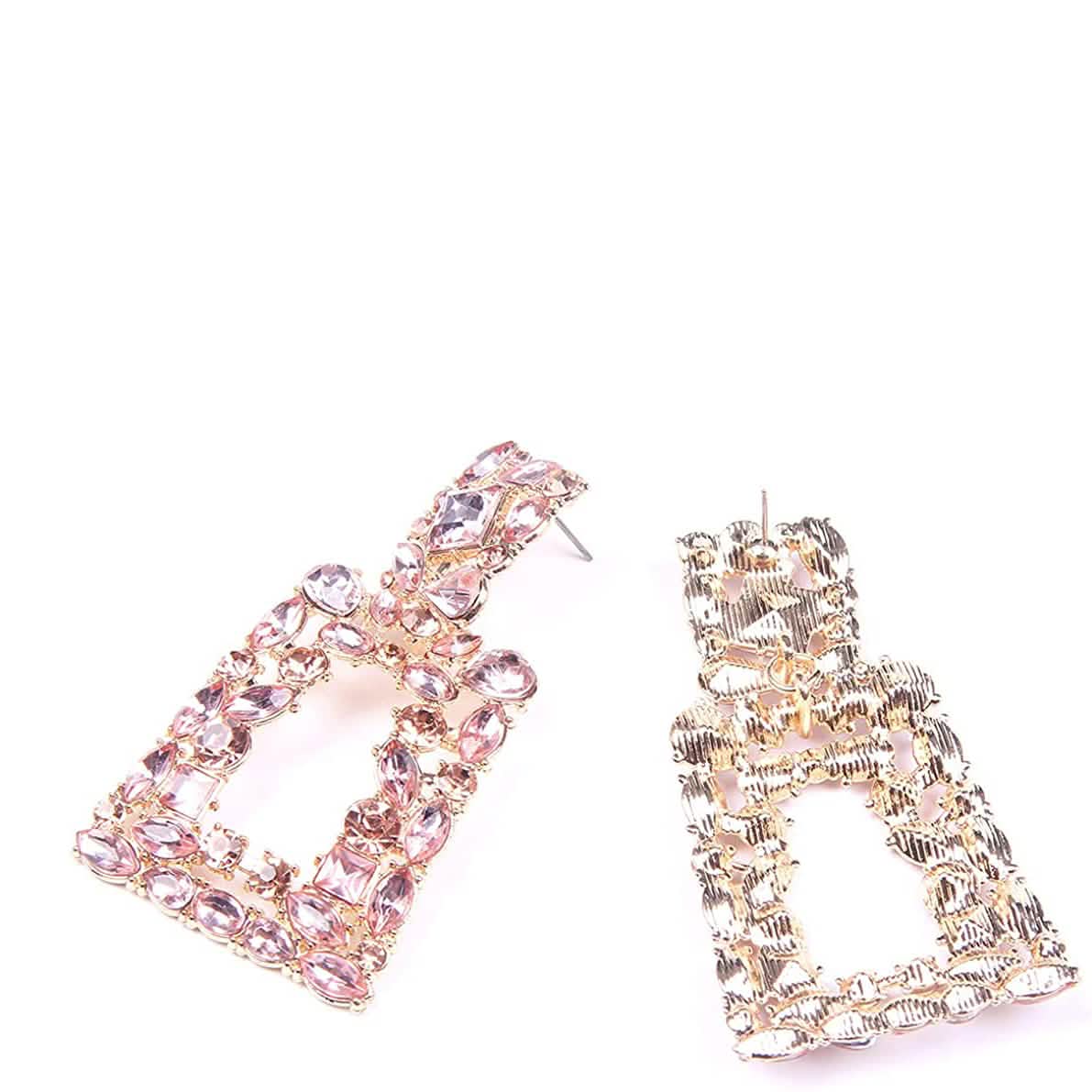 Women's Rhinestone Rectangle Drop Earrings DailySale