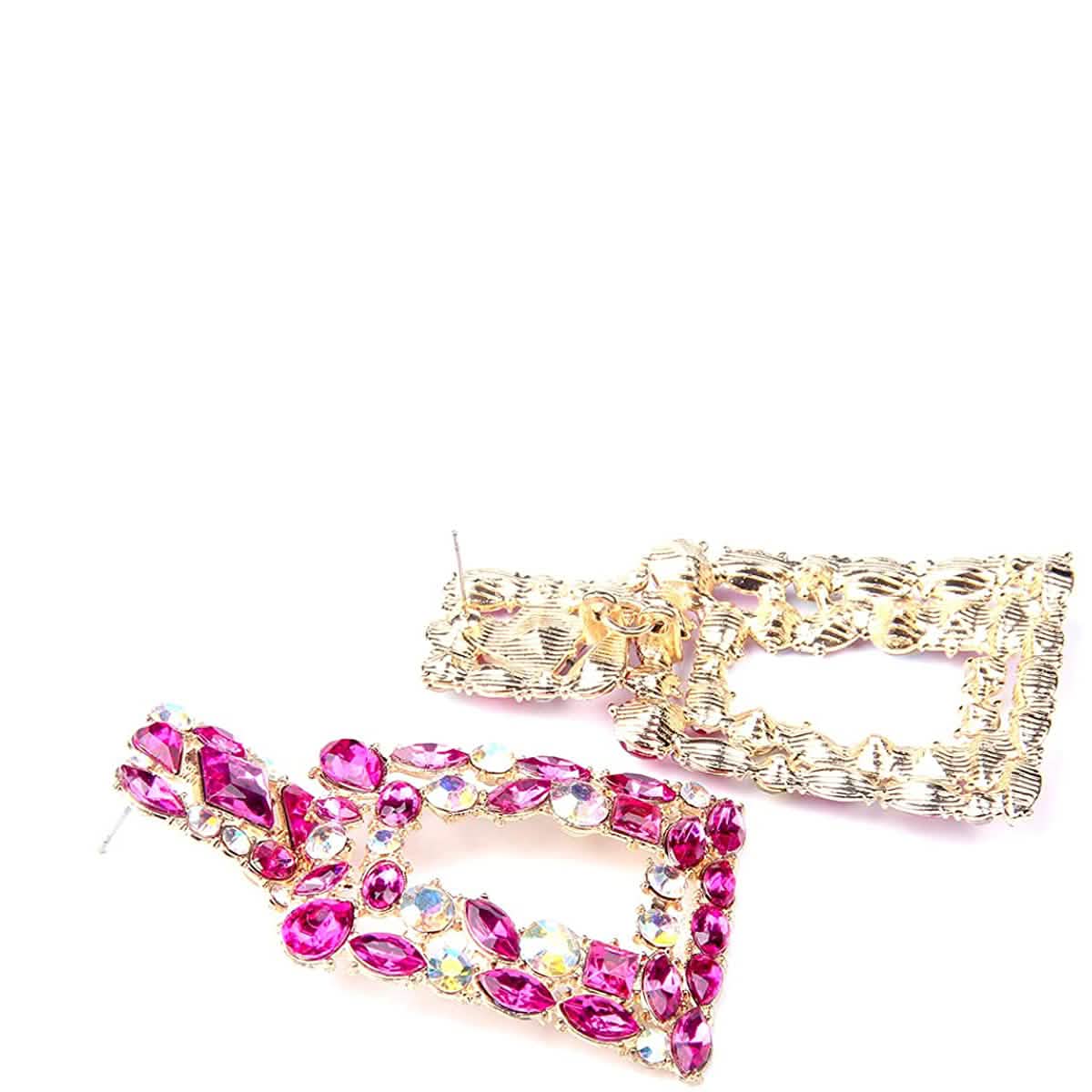 Women's Rhinestone Rectangle Drop Earrings DailySale