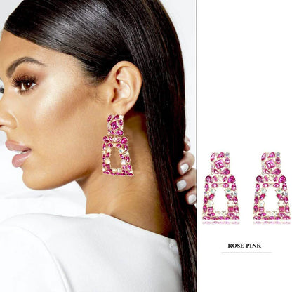 Women's Rhinestone Rectangle Drop Earrings DailySale