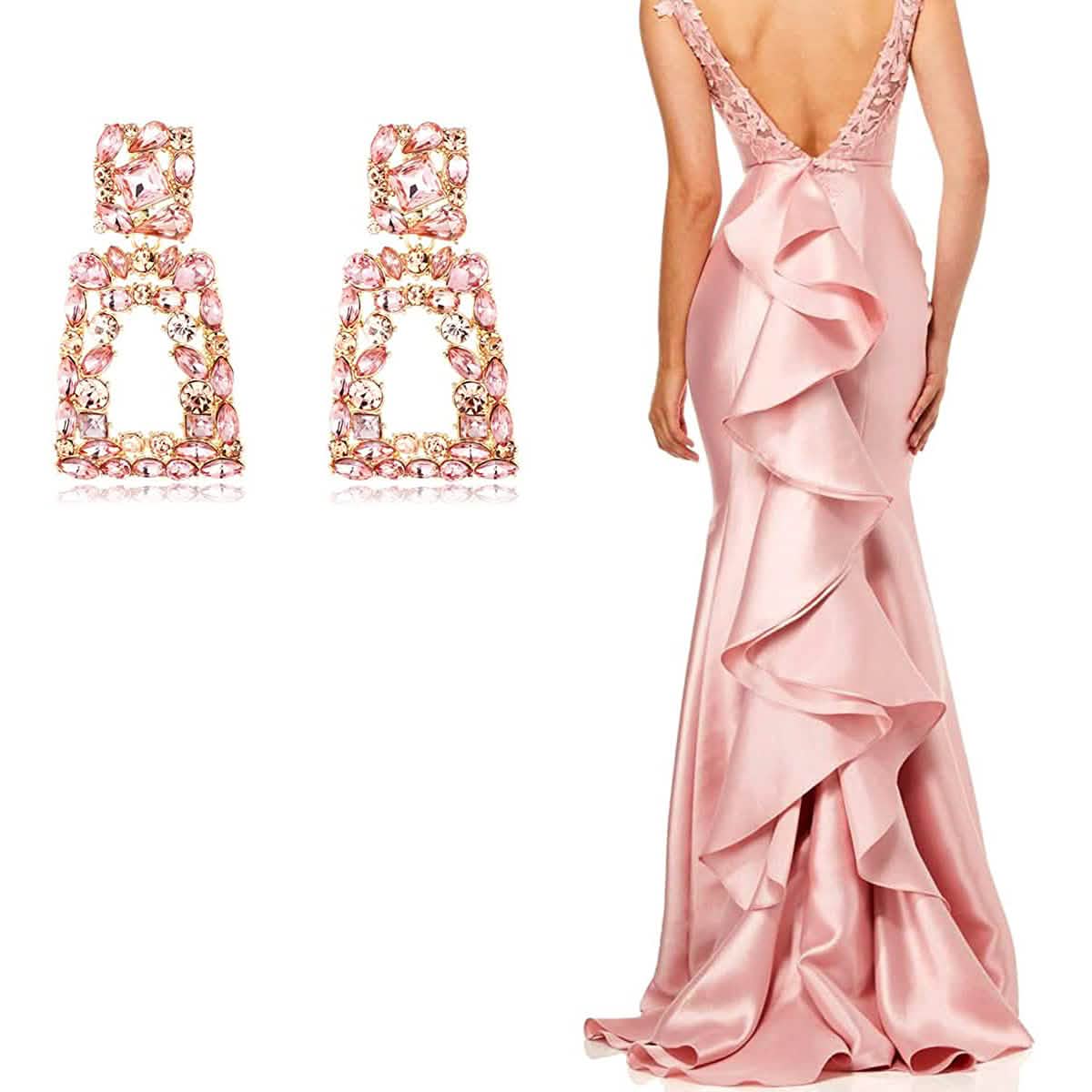 Women's Rhinestone Rectangle Drop Earrings DailySale