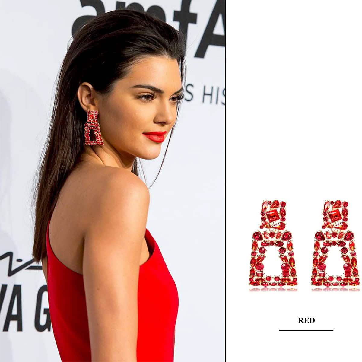 Women's Rhinestone Rectangle Drop Earrings DailySale