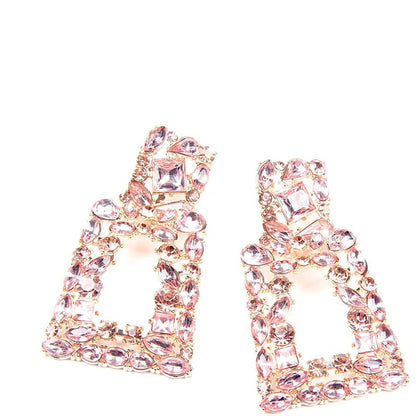 Women's Rhinestone Rectangle Drop Earrings DailySale