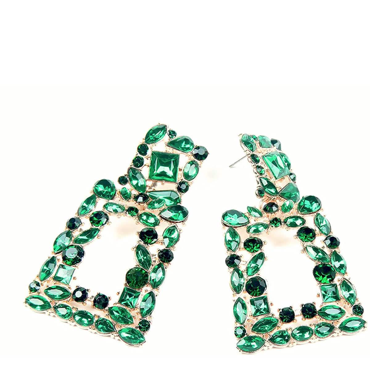 Women's Rhinestone Rectangle Drop Earrings DailySale