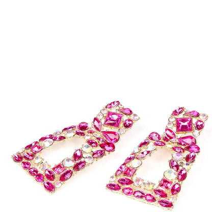 Women's Rhinestone Rectangle Drop Earrings DailySale