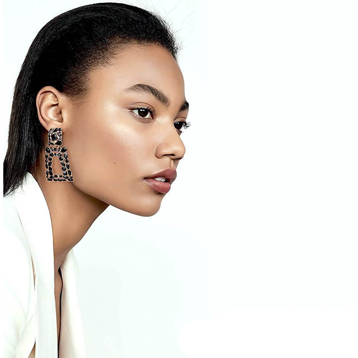Women's Rhinestone Rectangle Drop Earrings DailySale