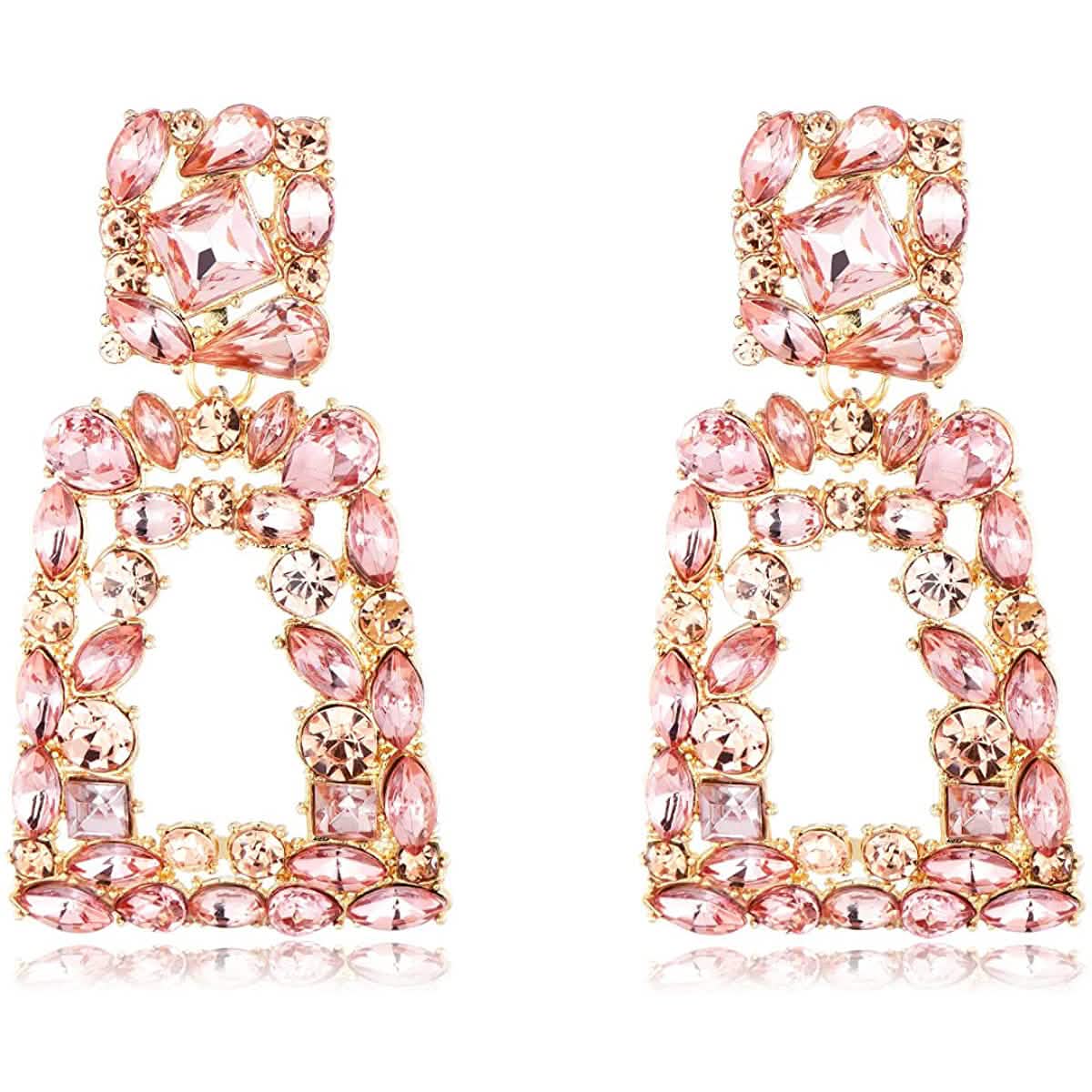 Women's Rhinestone Rectangle Drop Earrings DailySale