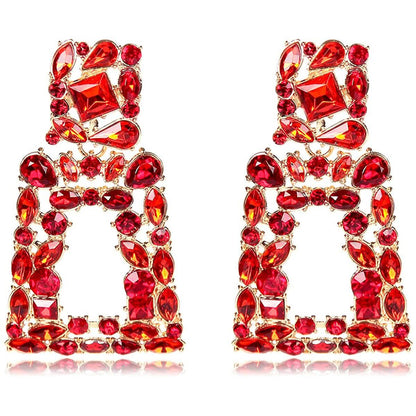 Women's Rhinestone Rectangle Drop Earrings DailySale