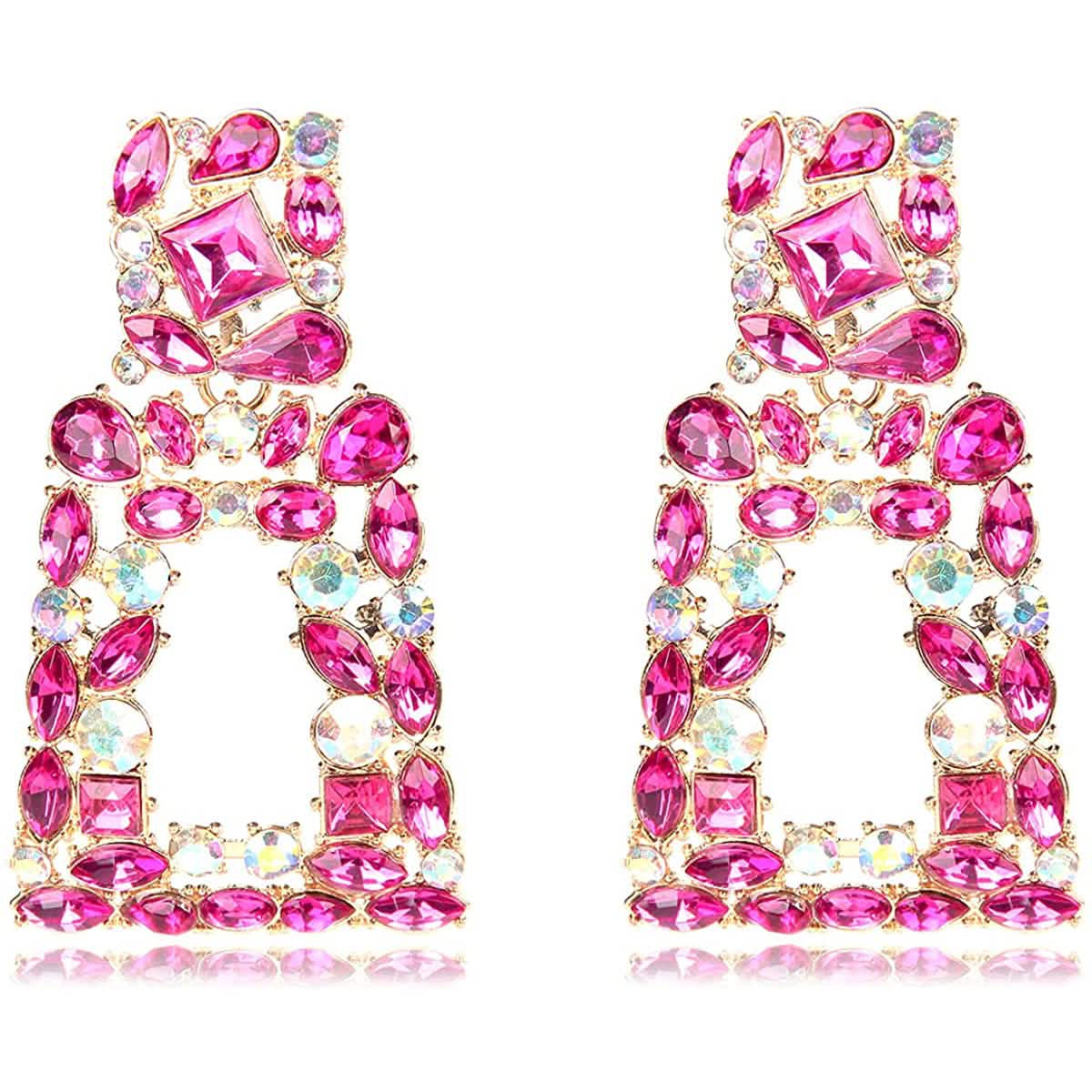 Women's Rhinestone Rectangle Drop Earrings DailySale