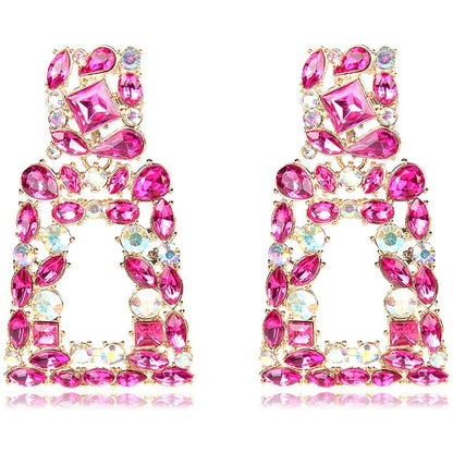 Women's Rhinestone Rectangle Drop Earrings DailySale