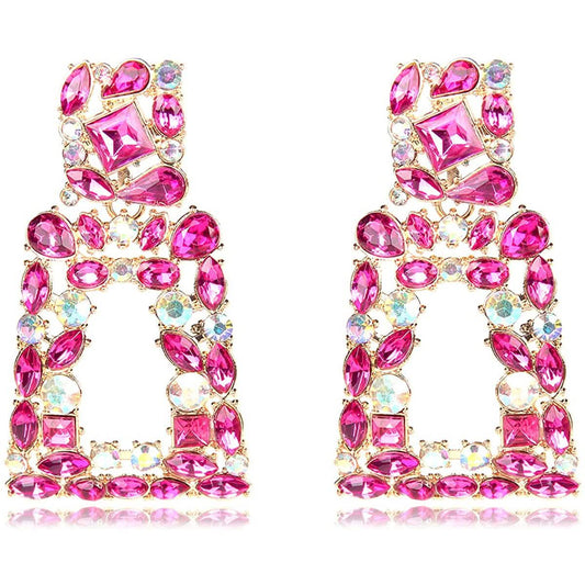 Women's Rhinestone Rectangle Drop Earrings DailySale