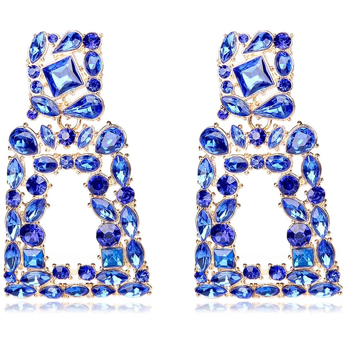 Women's Rhinestone Rectangle Drop Earrings DailySale