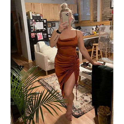 Women's Satin Spaghetti Strap Dress DailySale