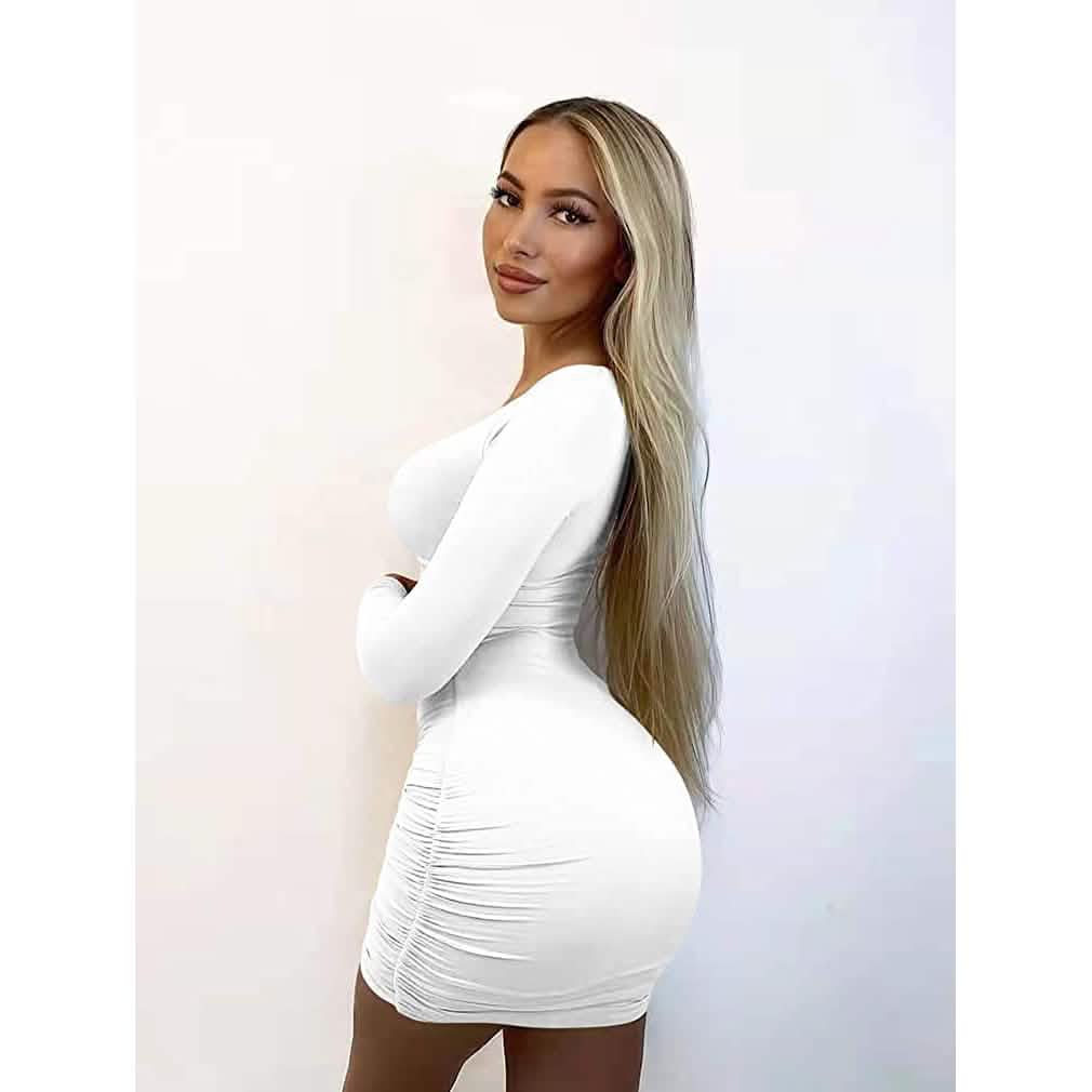 Women's Sexy Bodycon Deep V Neck Long Sleeve Cut Out Club Mini Dress DailySale