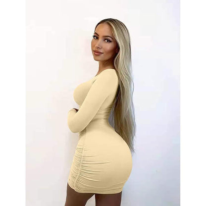 Women's Sexy Bodycon Deep V Neck Long Sleeve Cut Out Club Mini Dress DailySale