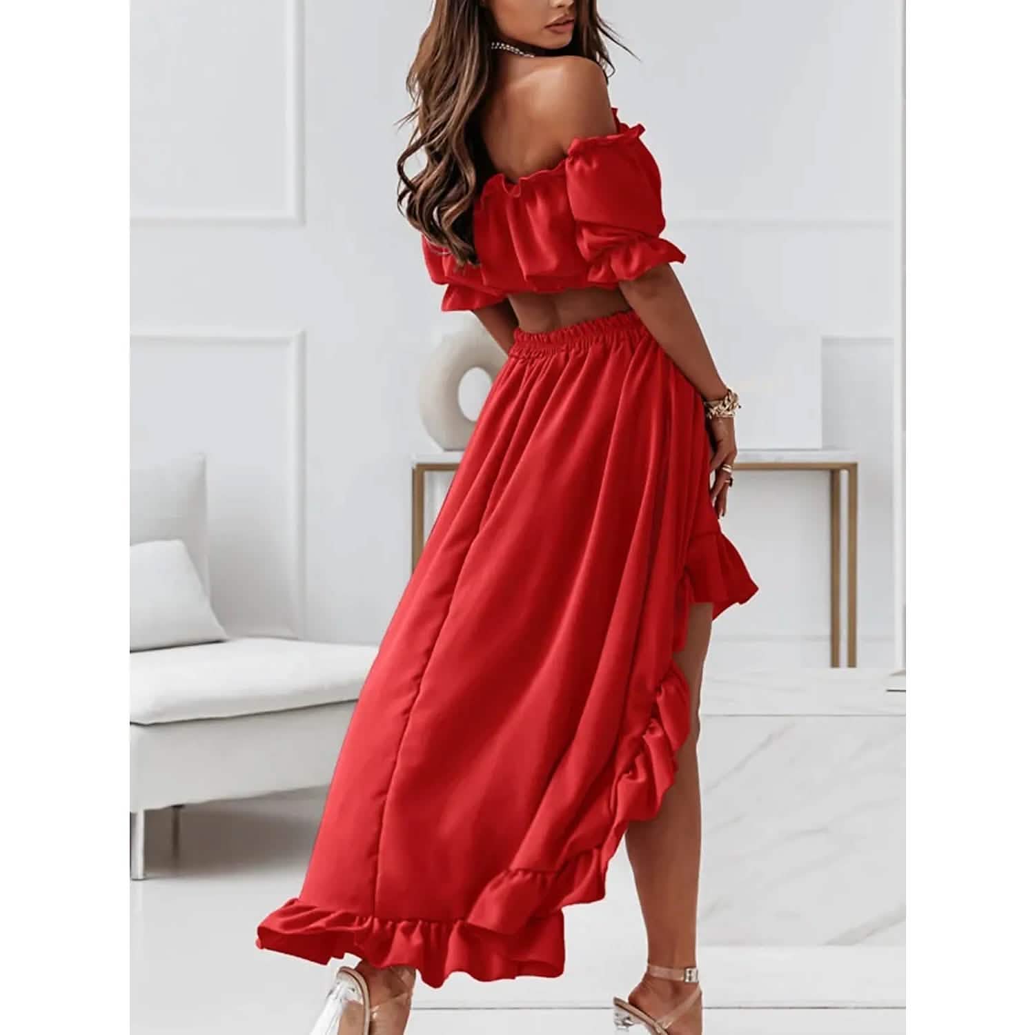 Women's Sexy Boho Solid Color Casual Dress Two Piece DailySale