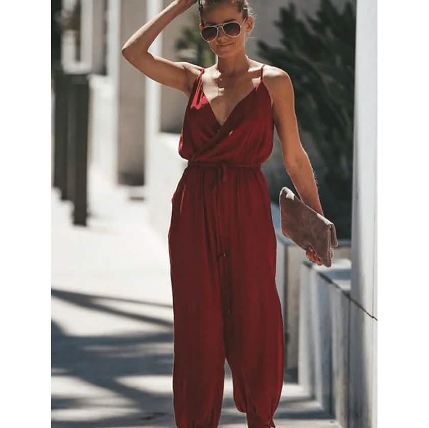 Women's Sexy Casual Daily V Neck Jumpsuit DailySale