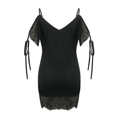 Women's Sexy Lace Satin Mini Dress DailySale