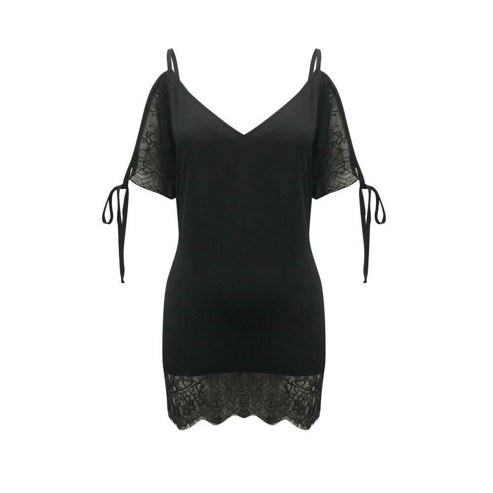 Women's Sexy Lace Satin Mini Dress DailySale