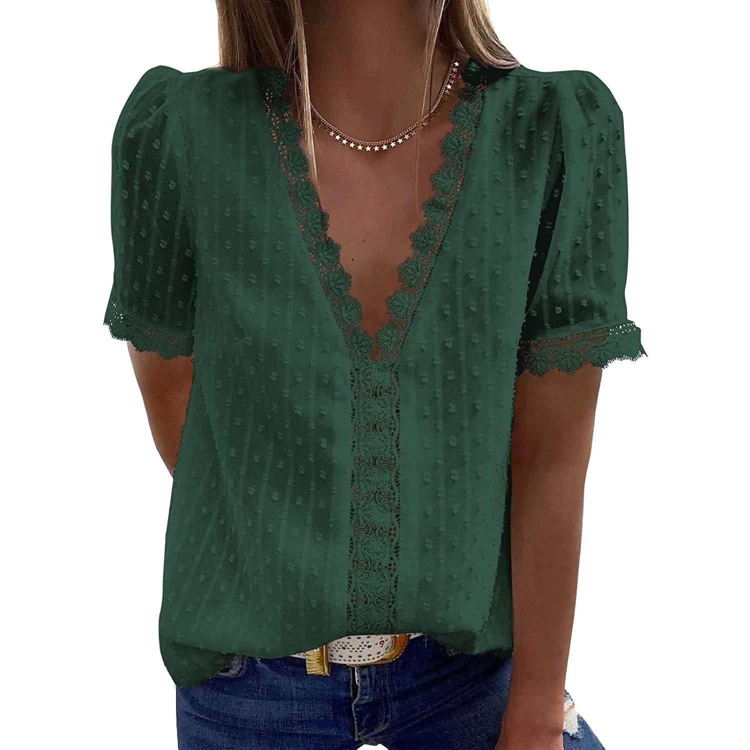 Women's Sexy Lace V-Neck Top DailySale