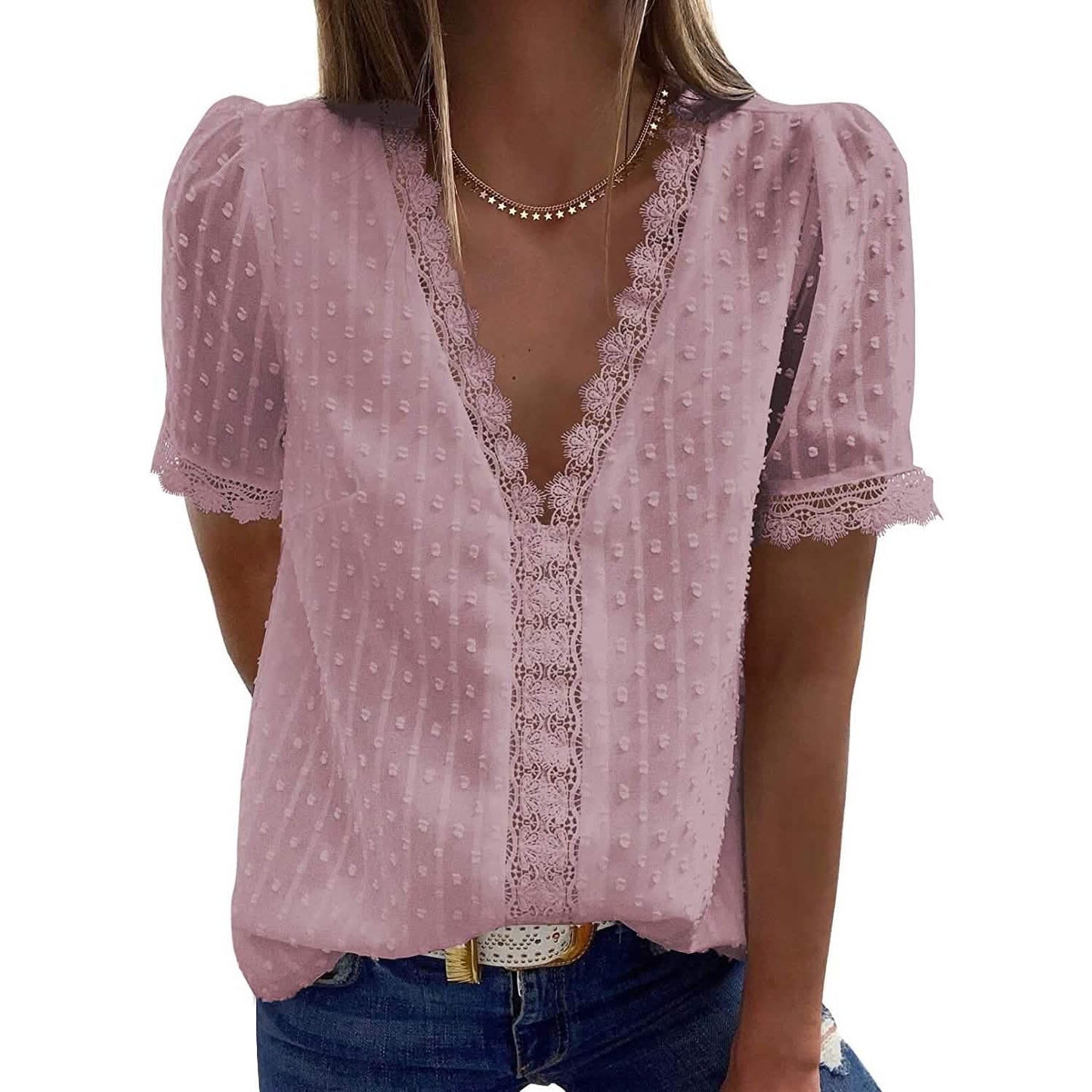 Women's Sexy Lace V-Neck Top DailySale
