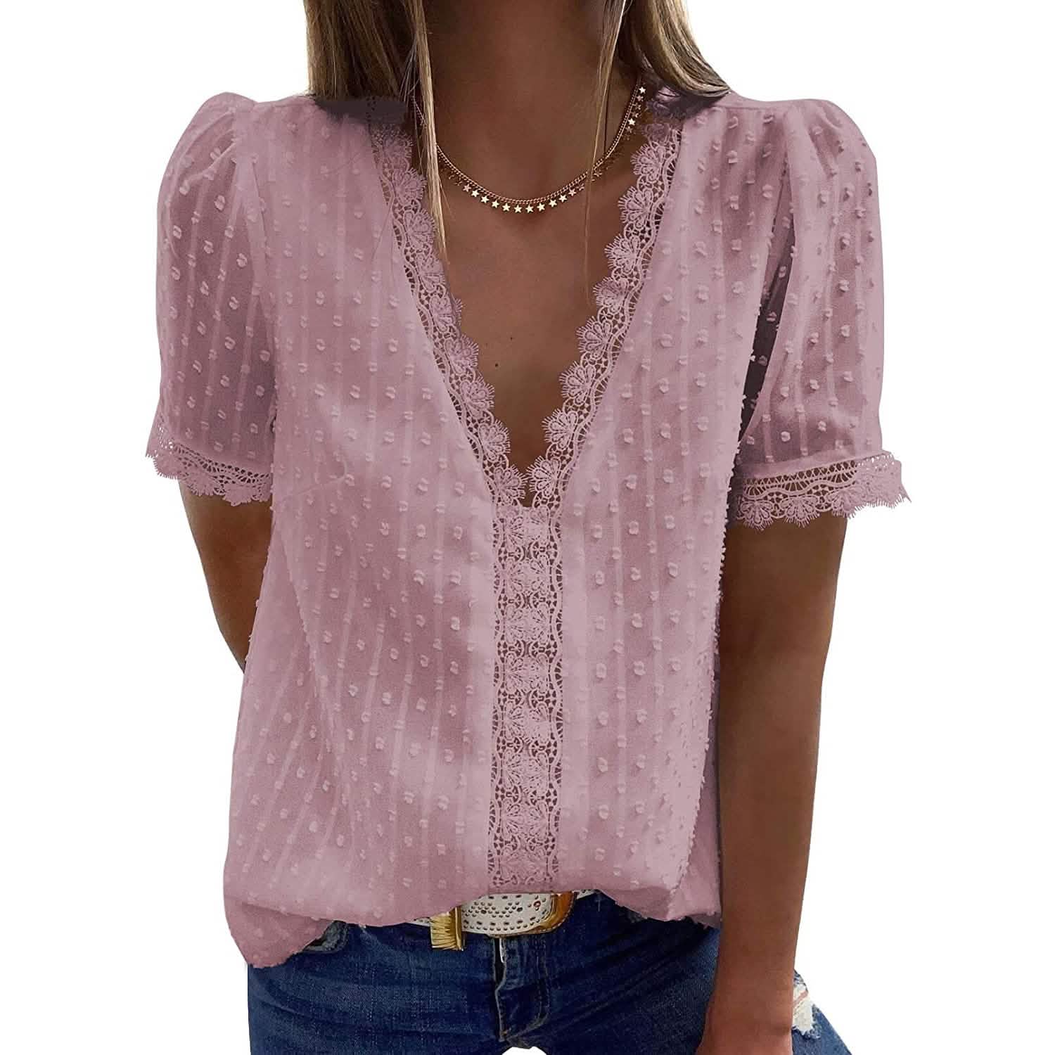 Women's Sexy Lace V-Neck Top DailySale