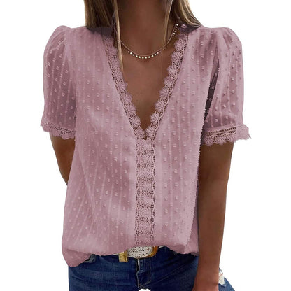 Women's Sexy Lace V-Neck Top DailySale