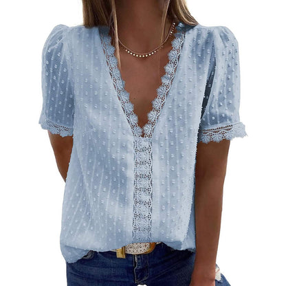 Women's Sexy Lace V-Neck Top DailySale