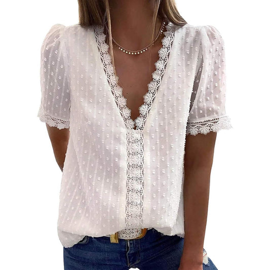 Women's Sexy Lace V-Neck Top DailySale
