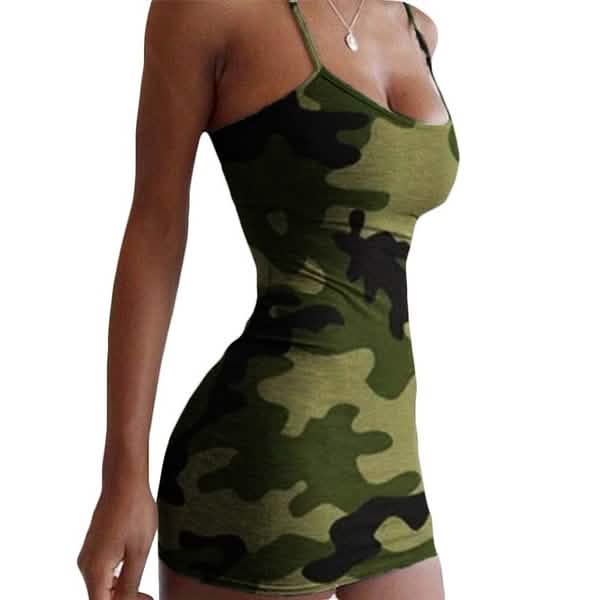 Women's Sexy Sleeveless Camouflage Mini Dress DailySale