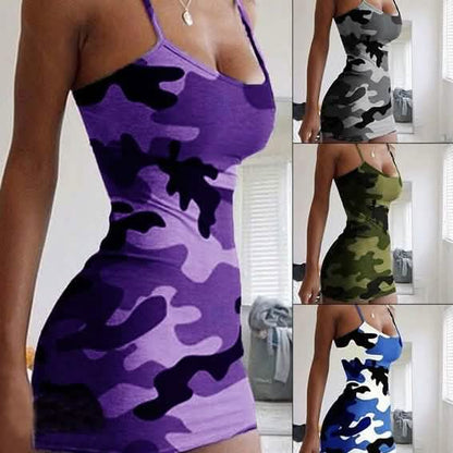 Women's Sexy Sleeveless Camouflage Mini Dress DailySale
