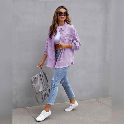 Women's Shacket Long Sleeve Denim DailySale