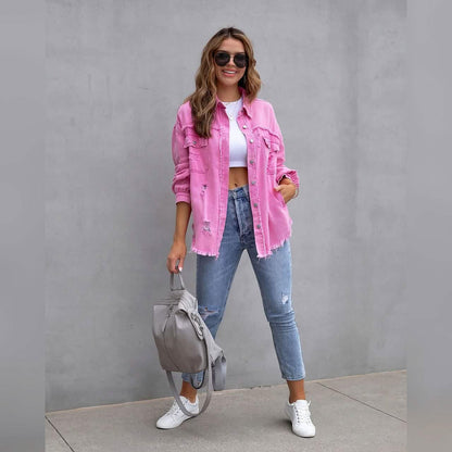 Women's Shacket Long Sleeve Denim DailySale