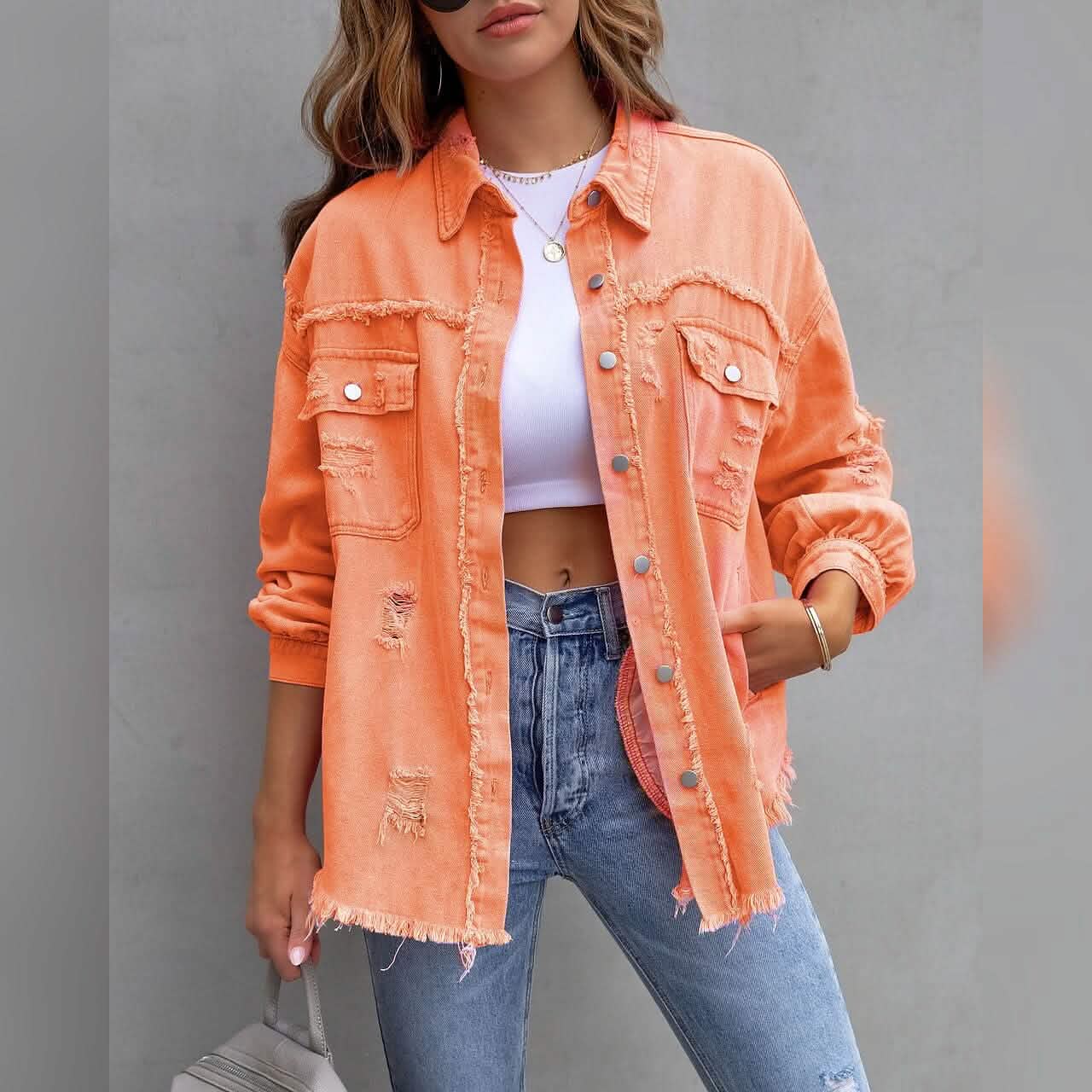 Women's Shacket Long Sleeve Denim DailySale