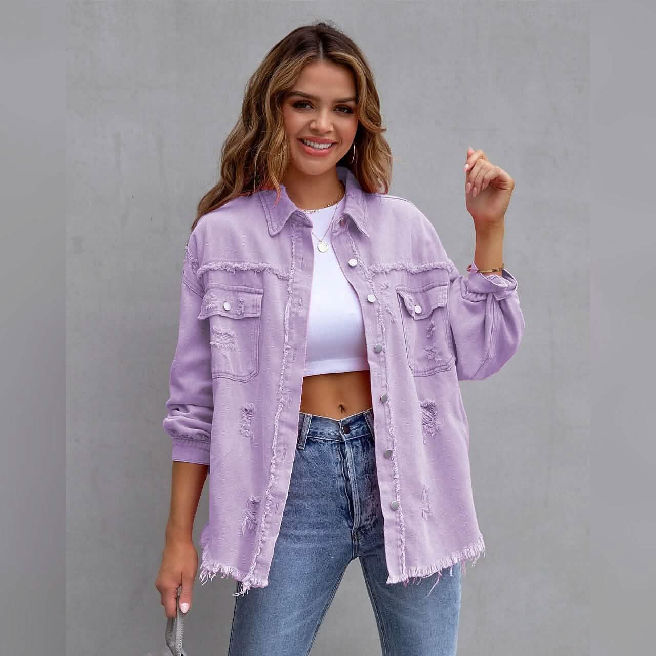 Women's Shacket Long Sleeve Denim DailySale