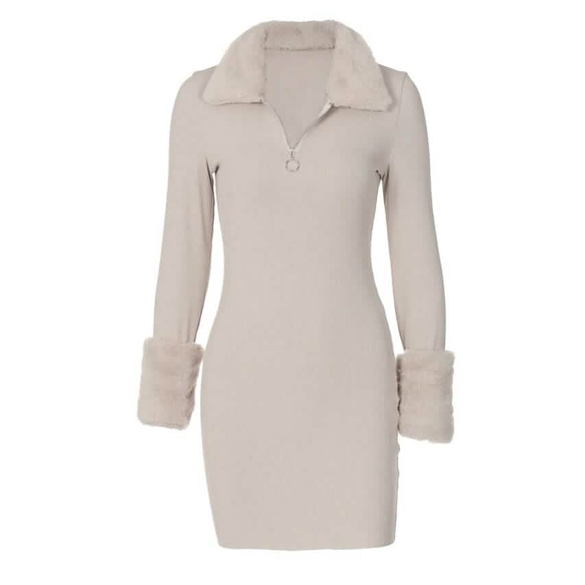 Women's Sheath Dress Long Sleeve Pure Color DailySale