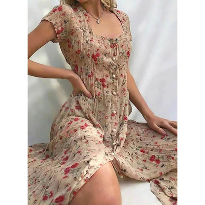 Women's Shift Short Sleeve Floral Print Dress DailySale