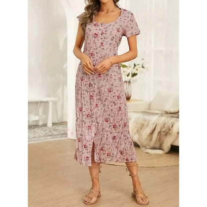 Women's Shift Short Sleeve Floral Print Dress DailySale