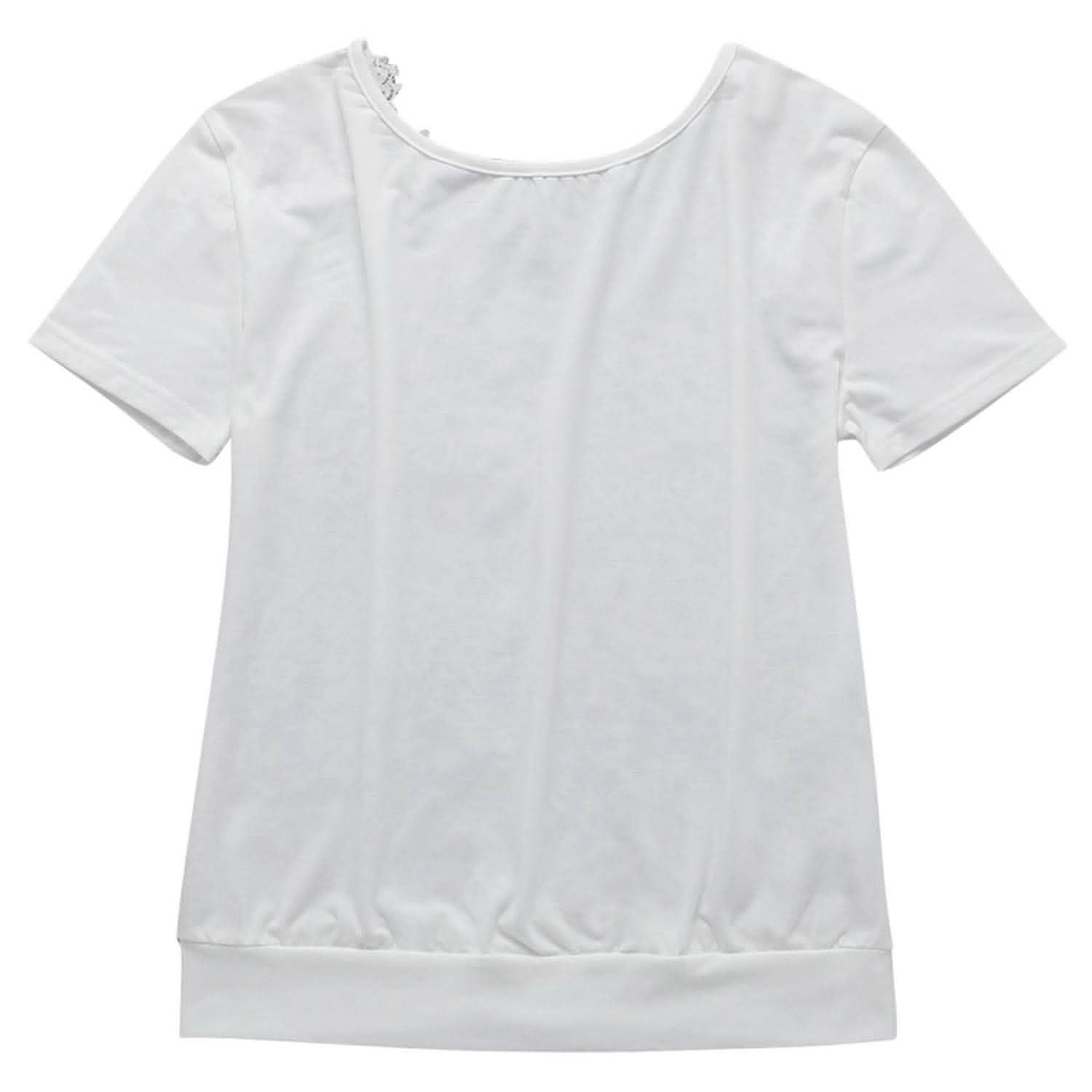 Women's Short Sleeve Back Lace Top Blouse DailySale