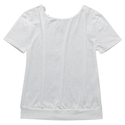 Women's Short Sleeve Back Lace Top Blouse DailySale