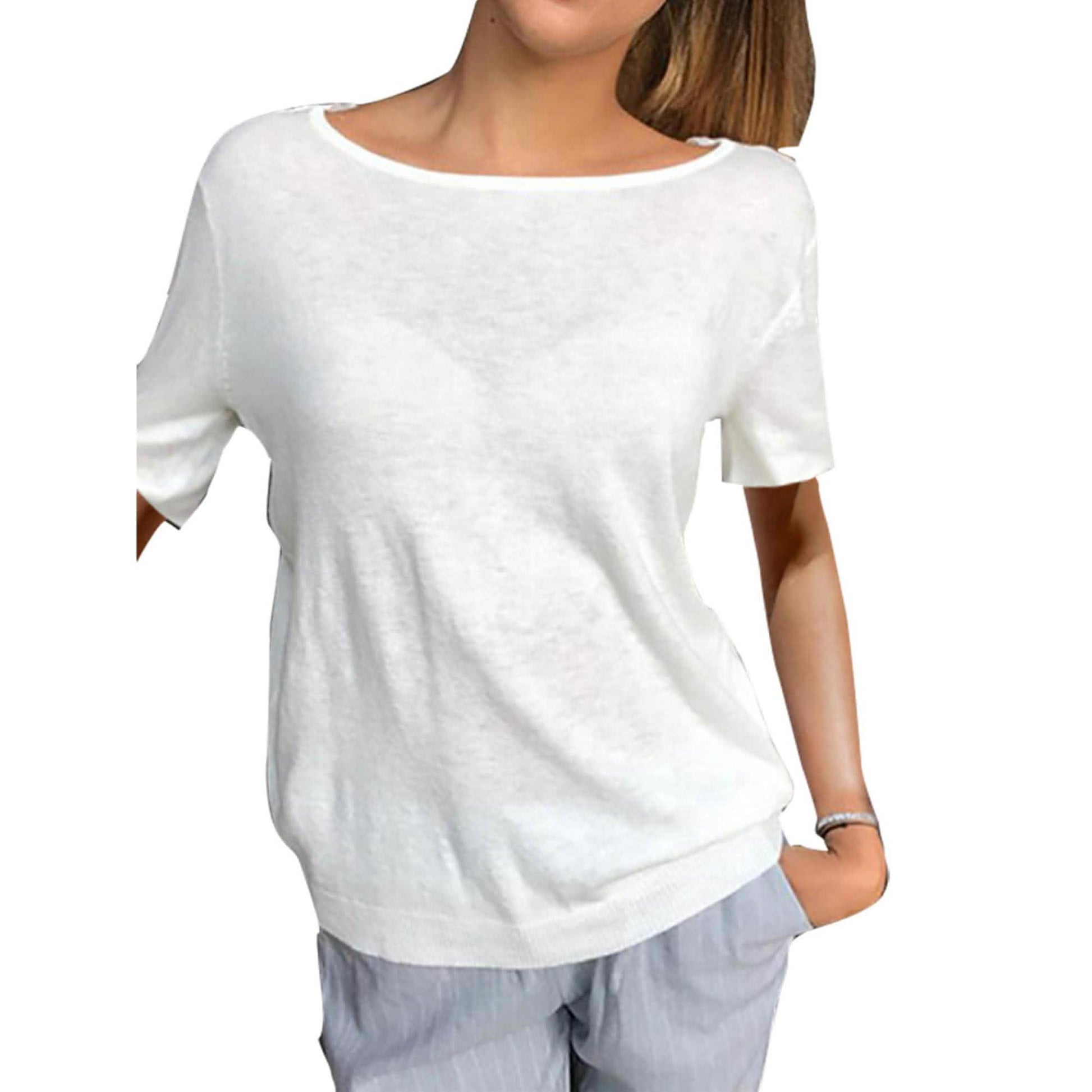 Women's Short Sleeve Back Lace Top Blouse DailySale