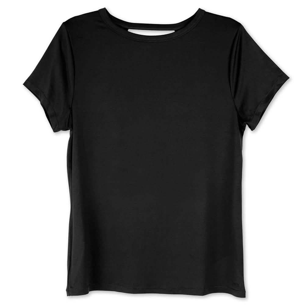 Women's Short Sleeve Criss Cross Open Back Solid T-Shirt Blouse DailySale