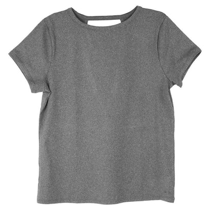 Women's Short Sleeve Criss Cross Open Back Solid T-Shirt Blouse DailySale