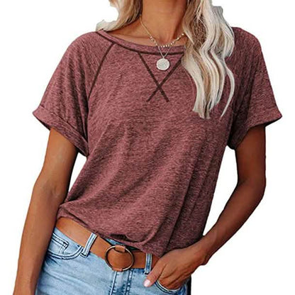 Women's Short Sleeve Raglan Crewneck T Shirts DailySale
